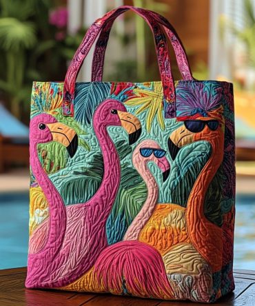 Quirky Wings Quilted Tote Bag