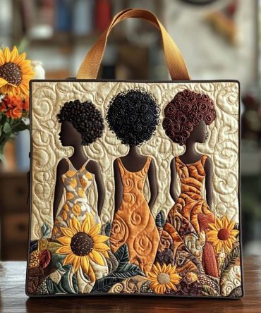 Radiant Black Soul Quilted Tote Bag