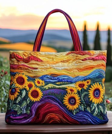 Radiant Hills Quilted Tote Bag