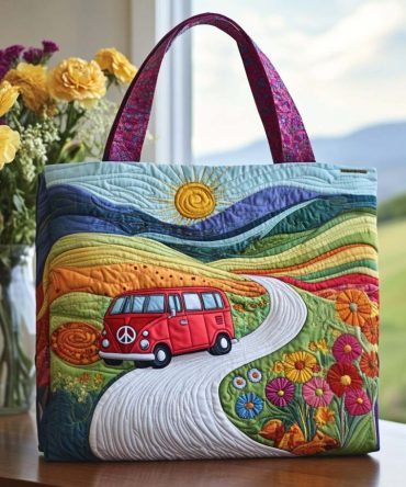 Radiant Peace Quilted Tote Bag