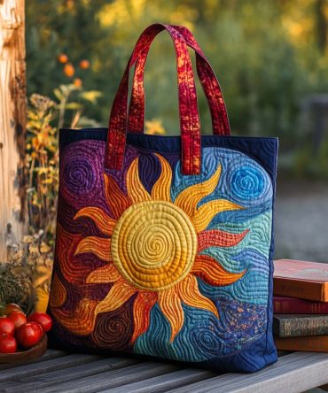 Radiant Sun Quilted Tote Bag