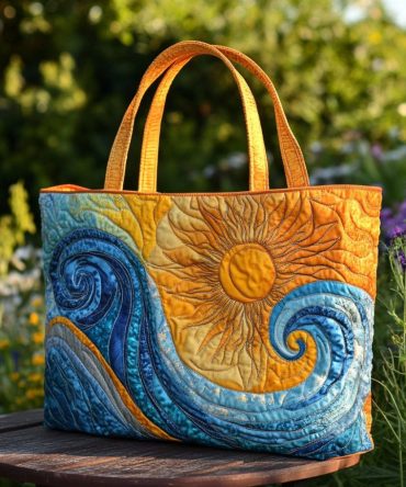 Rainbow Flare Quilted Tote Bag