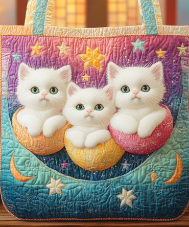 Rainbow Paws Quilted Tote Bag