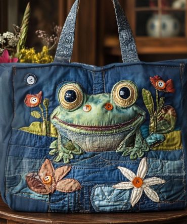 Rainy Day Frolic Quilted Tote Bag