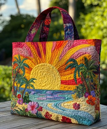 Ray Bloom Quilted Tote Bag