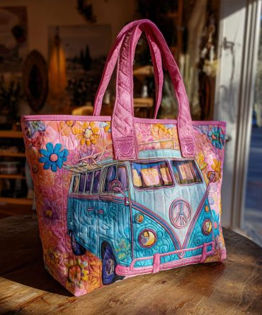 Retro Breeze V2 Quilted Tote Bag