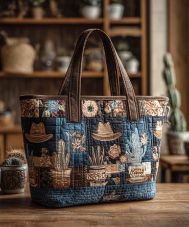 Rugged Elegance Quilted Tote Bag