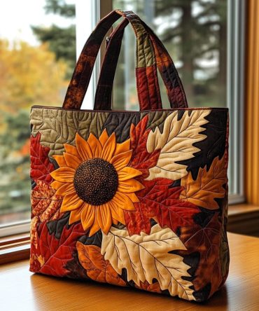 Rustic October Quilted Tote Bag