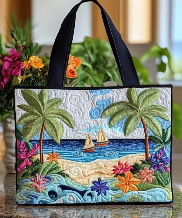 Sail Escape Quilted Tote Bag