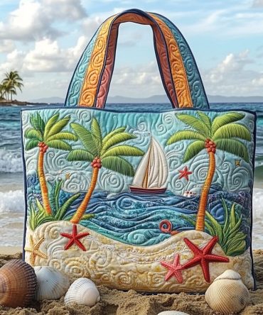 Sailboat Breeze Quilted Tote Bag