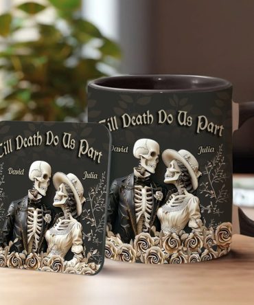 Till Death Do Us Part - Personalized Couple Accent Mug