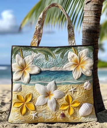 Sandy Paradise Quilted Tote Bag