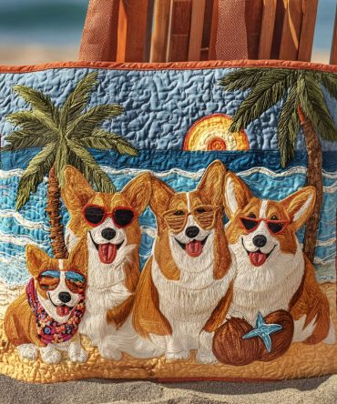 Sandy Paws Quilted Tote Bag