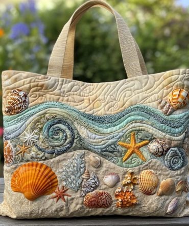 Sandy Shore Quilted Tote Bag