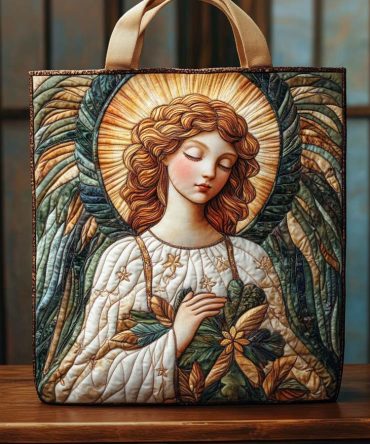 Serene Angel Glow Quilted Tote Bag