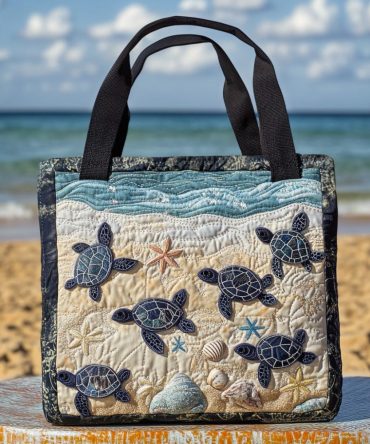 Serene Shell Quilted Tote Bag
