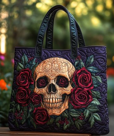 Shadow Bloom Quilted Tote Bag