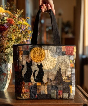 Shadow Paws Quilted Tote Bag