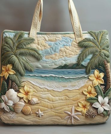 Shell Coast Quilted Tote Bag