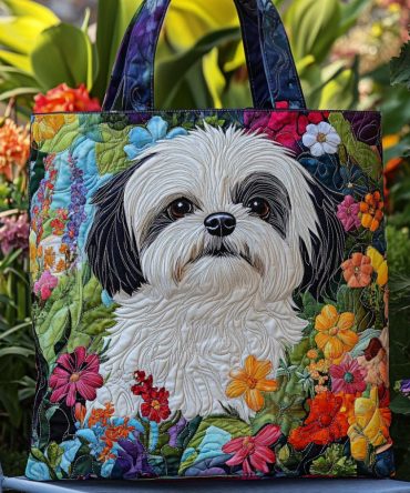 Shih Tzu Bliss Quilted Tote Bag