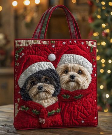 Shih Tzu Duo Quilted Tote Bag