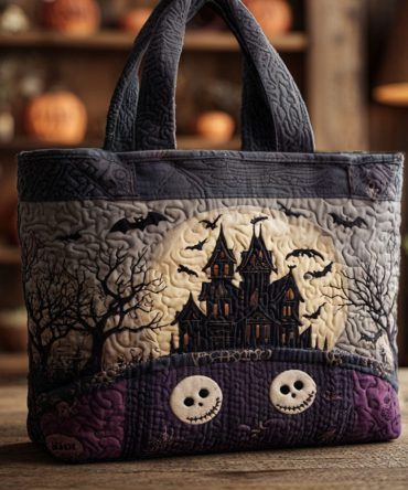 Skeleton Waltz Quilted Tote Bag