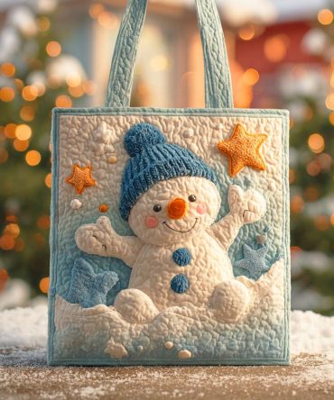 Snowman Magic Quilted Tote Bag