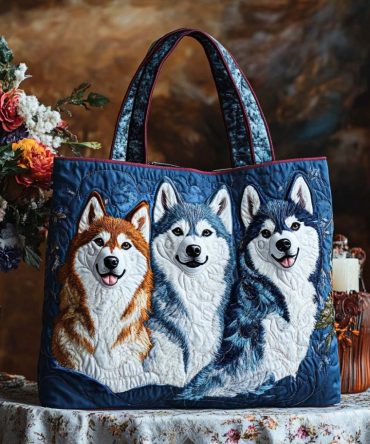 Snowy Friends Quilted Tote Bag