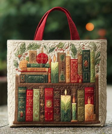 Snowy Story Quilted Tote Bag