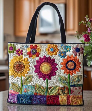 Soft Sunflower Glow Quilted Tote Bag