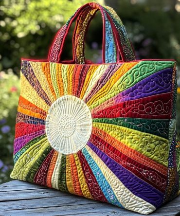 Solar Garden Quilted Tote Bag