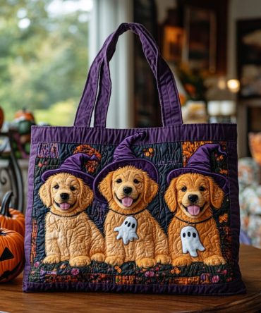 Spooky Pups Quilted Tote Bag