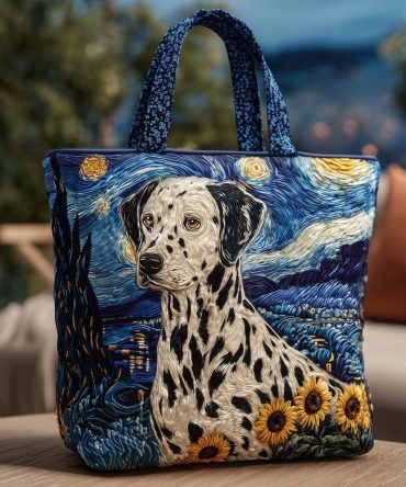 Starry Dalmatian Quilted Tote Bag