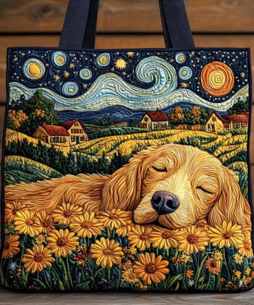 Starry Field Dreams Quilted Tote Bag