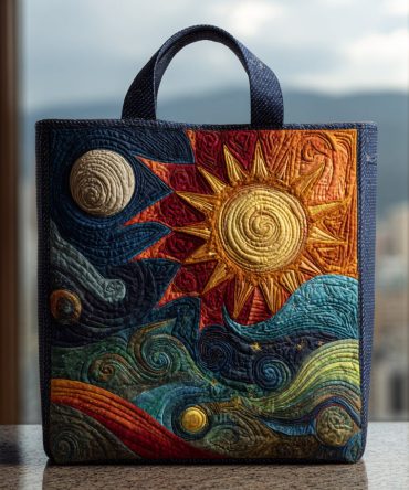 Starry Sun Quilted Tote Bag