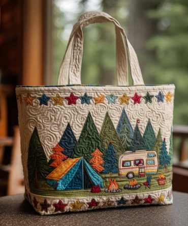 Starry Woods Quilted Tote Bag
