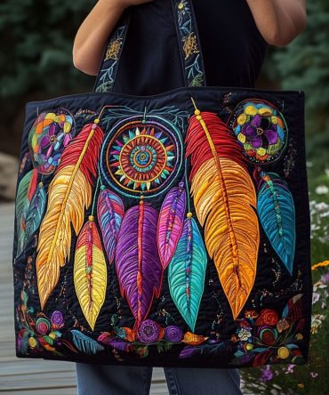 Stitched Dreams Quilted Tote Bag