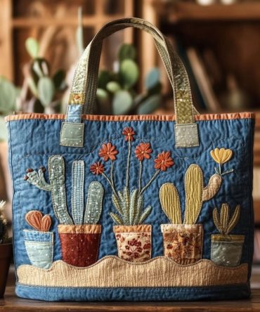 Succulent Whispers Quilted Tote Bag