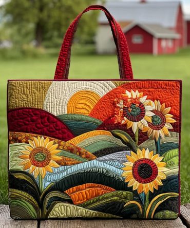 Summer Sunscape Quilted Tote Bag