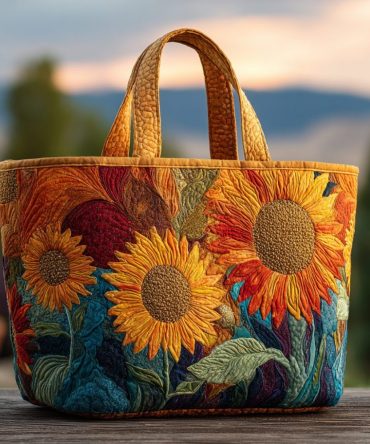 Sunburst Charm Quilted Tote Bag