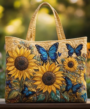 Sunflower Bliss Quilted Tote Bag