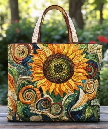 Sunflower Garden Quilted Tote Bag