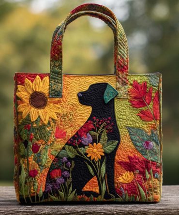 Sunflower Lab Quilted Tote Bag