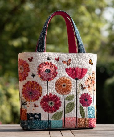Sunlit Petals Quilted Tote Bag