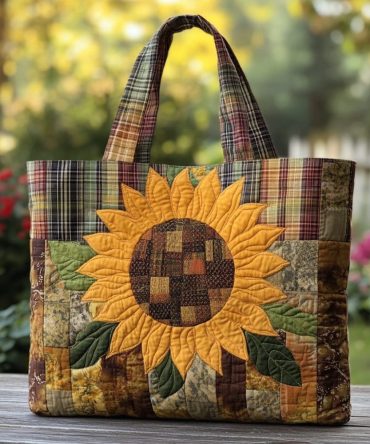 Sunny Bloom Quilted Tote Bag