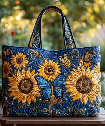 Sunny Petals Quilted Tote Bag