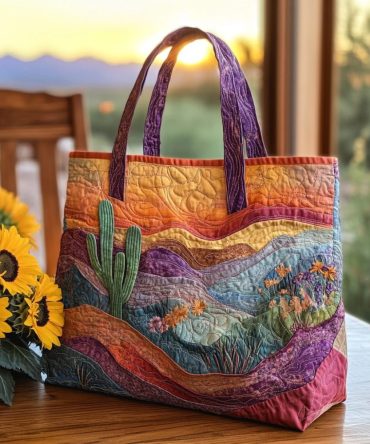 Sunset Ridge Quilted Tote Bag