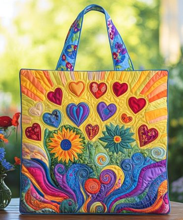Sunshine Burst Quilted Tote Bag