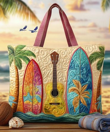 Surf And Sound Quilted Tote Bag
