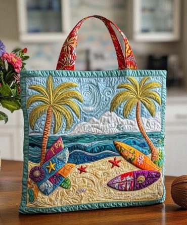 Surfside Day Quilted Tote Bag